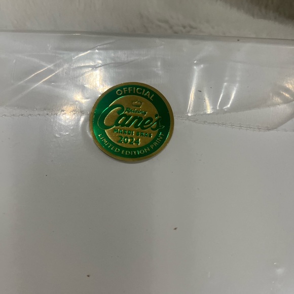 2024 RAISING CANE'S CHICKEN FINGERS TERRANCE OSBORNE MARDI GRAS POSTER necklace - Picture 2 of 4